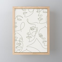 Face in lines Framed Mini Art Print