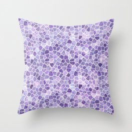 Lilac Cobbled Patchwork Terrazo Pattern Throw Pillow