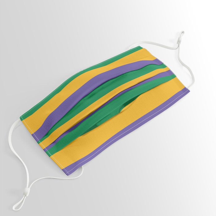 Mardi Gras Rugby Stripe Face Mask