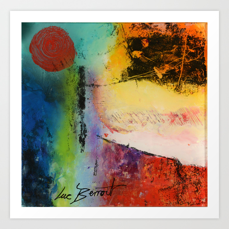 Rising Sun Colourful Abstract Acrylic Art Print By