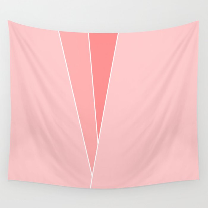 Coral Geometric Abstract  Wall Tapestry