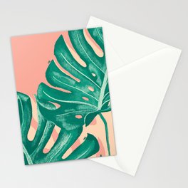 Greens monstera Stationery Cards