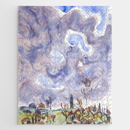 Watercolor No. 31, Landscape with Clouds Jigsaw Puzzle