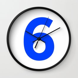 Number 6 (Blue & White) Wall Clock