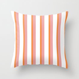 Pink and orange stripes Throw Pillow