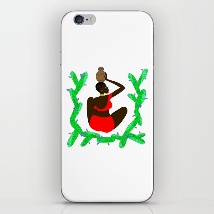 African woman with a vessel iPhone Skin