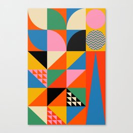 Geometric abstraction in colorful shapes   Canvas Print