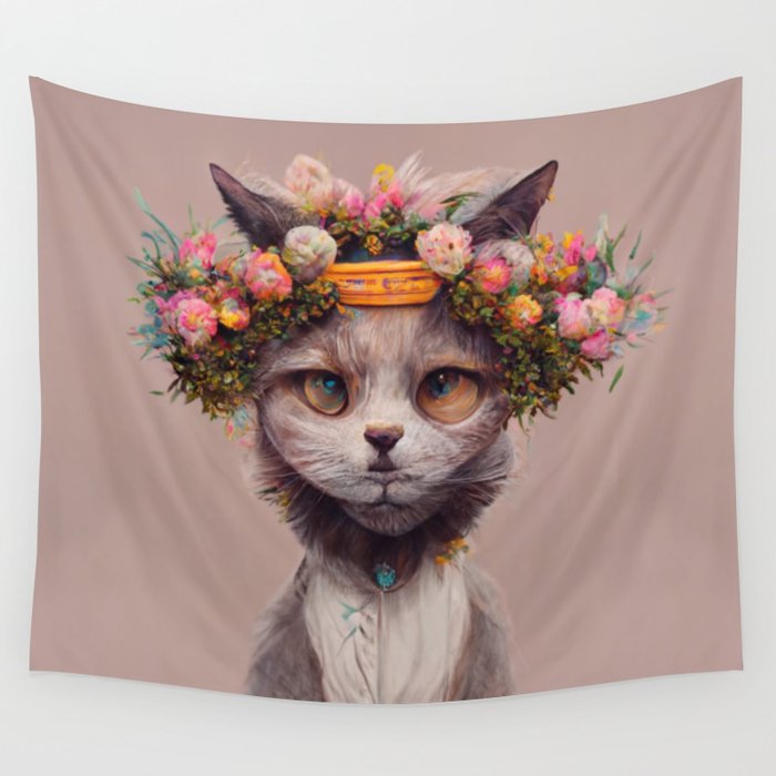 Wall best sale tapestry cat