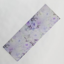 Vintage lavender gray botanical roses floral Yoga Mat