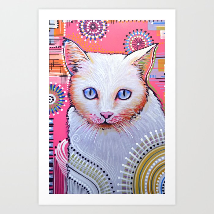 Slinky Abstract Cat Art Art Print By Amygiacomelli Society6