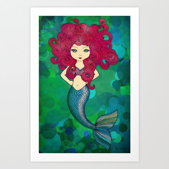 Some days I wear my hair, other days my hair wears me. (Mermaid.) Art Print