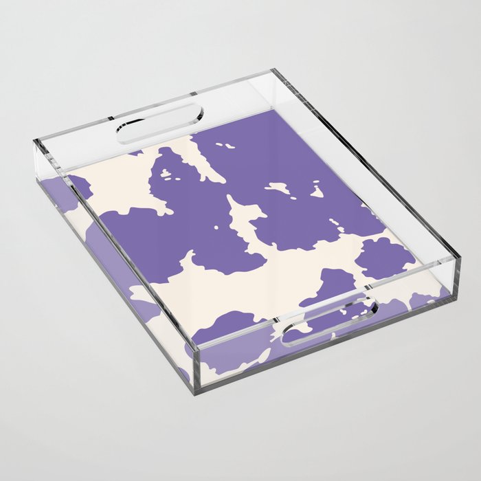 Retro Purple Cowhide Spots Acrylic Tray