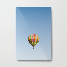 Up & Away | Hot Air Balloon Photography | Bright Colorful Rainbow Art Metal Print