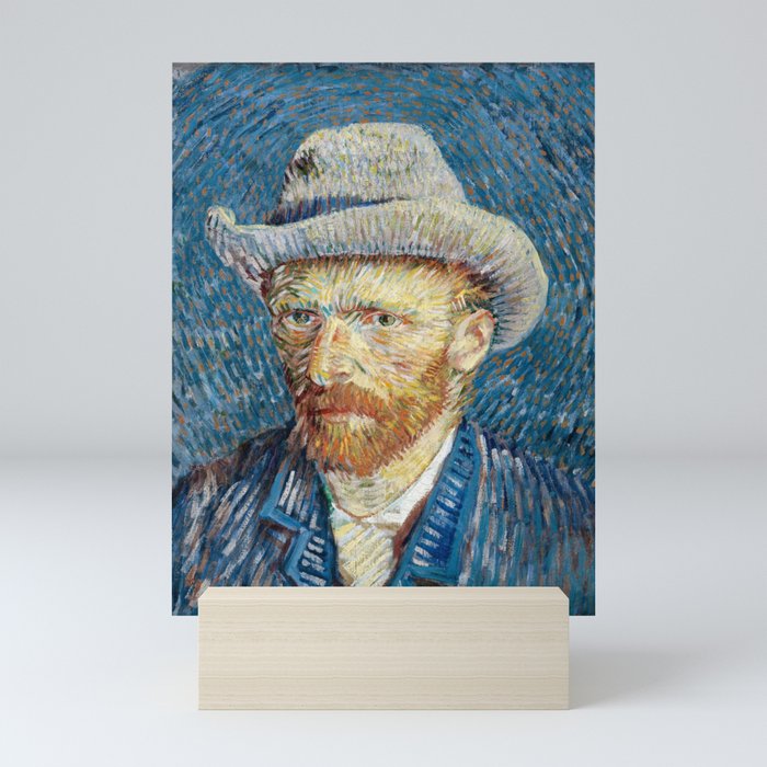 Self portrait with grey felt hat by Vincent van Gogh, 1887 Mini Art Print