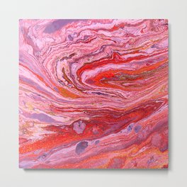 Red Abstract Fluid -Strawberry Smoothie  Metal Print
