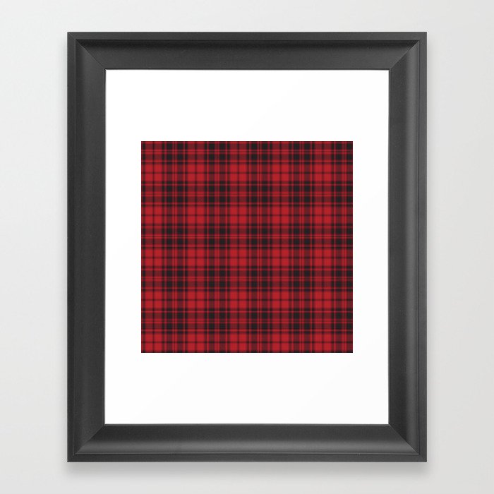 Red Plaid Tartan Textured Pattern Framed Art Print