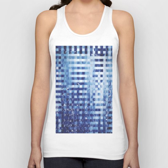 Nautical pixel abstract pattern Unisex Tank Top