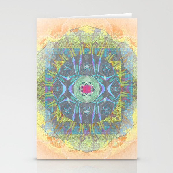 Enchanted Boho Rococo Jewel Mandala Print Stationery Cards