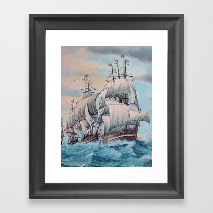 Ships V2 Framed Art Print