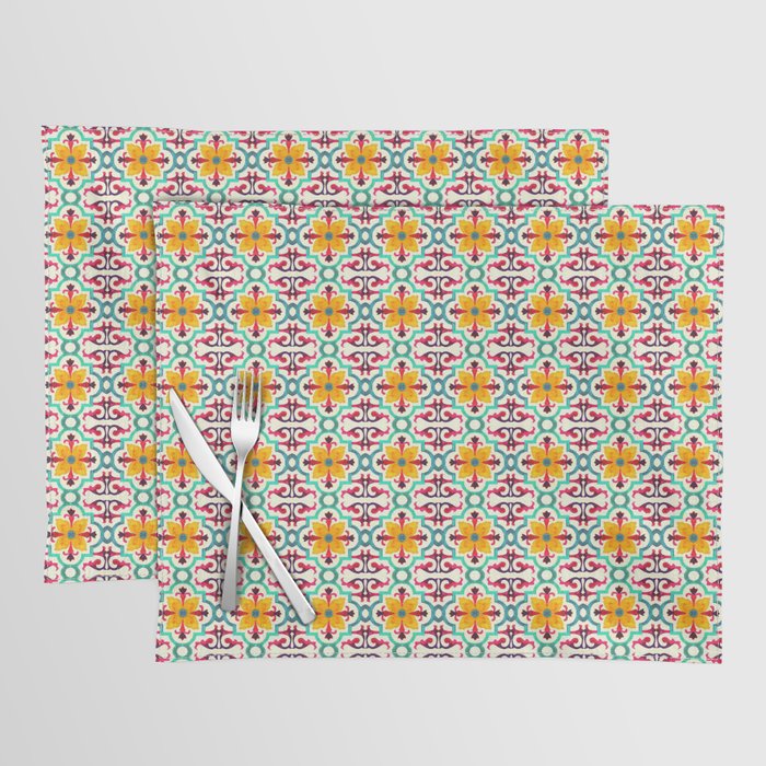 N235 - Floral Oriental Traditional Andalusian  Moroccan Style Placemat