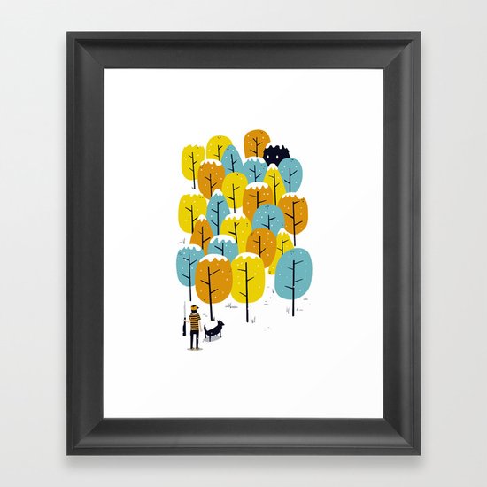 Searching for the monster Framed Art Print