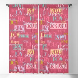 Enjoy The Colors - Colorful typography modern abstract pattern on  Terracotta Red color background  Blackout Curtain
