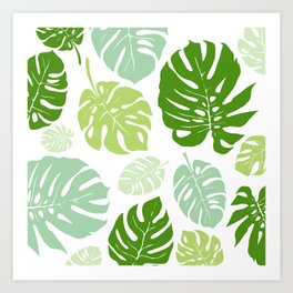 Pattern-tropical leaves Art Print