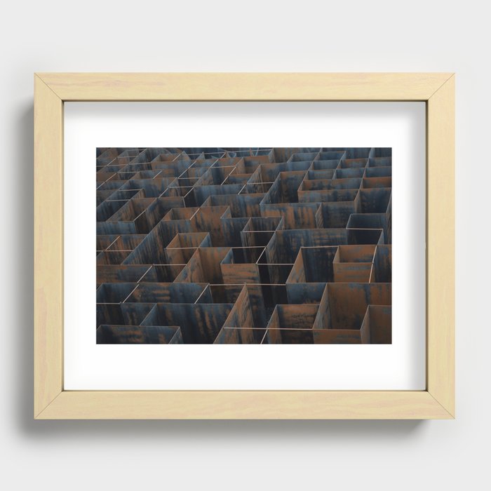 Rusty maze Recessed Framed Print