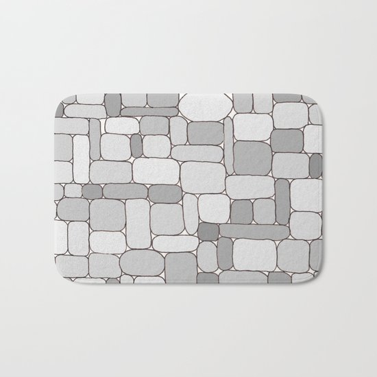 Stone Wall #4 - Grays Bath Mat