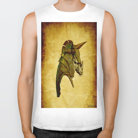The rhinoceros in armor Biker Tank