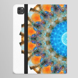 Colorful Blue Aura - Vibrant Mandala Art iPad Folio Case