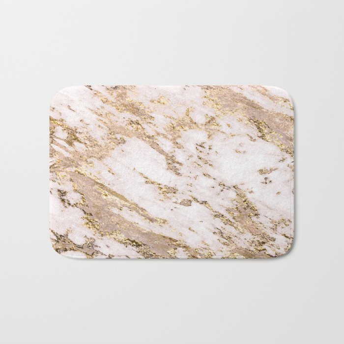 Golden smudge - blush marble Bath Mat