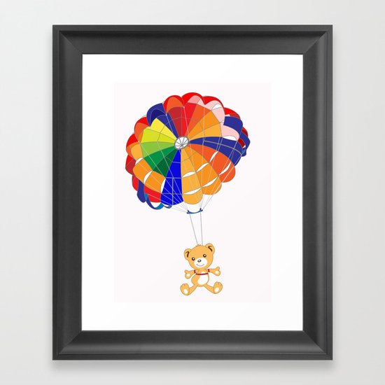 Parachuting Bear 2 Framed Art Print