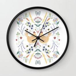 Folk Art Farmette Wall Clock