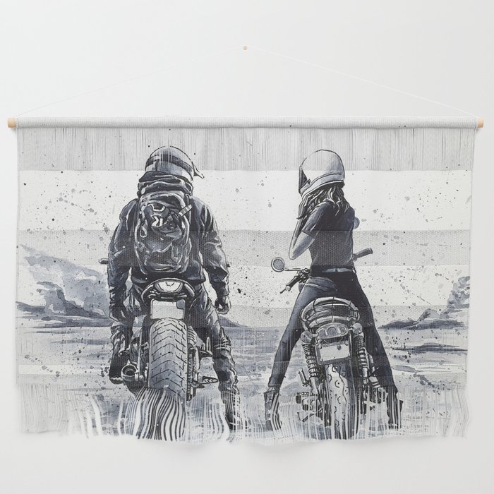 Romantic biker couple Wall Hanging