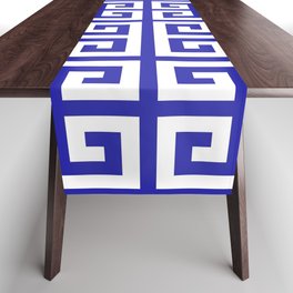 Greek Key (Navy Blue & White Pattern) Table Runner | Graphicdesign, Fret, Meander, Greece, Style, Greek, Patterns, Roman, Decoration, Mediterranean 