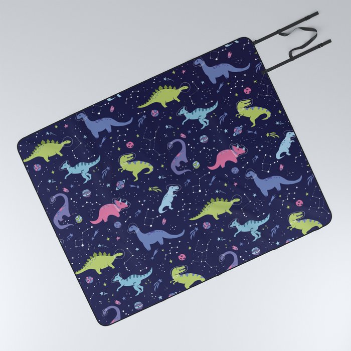 Dinosaurs in Space Picnic Blanket