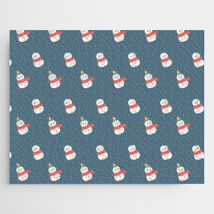 Cute Christmas Characters Pattern Jigsaw Puzzle