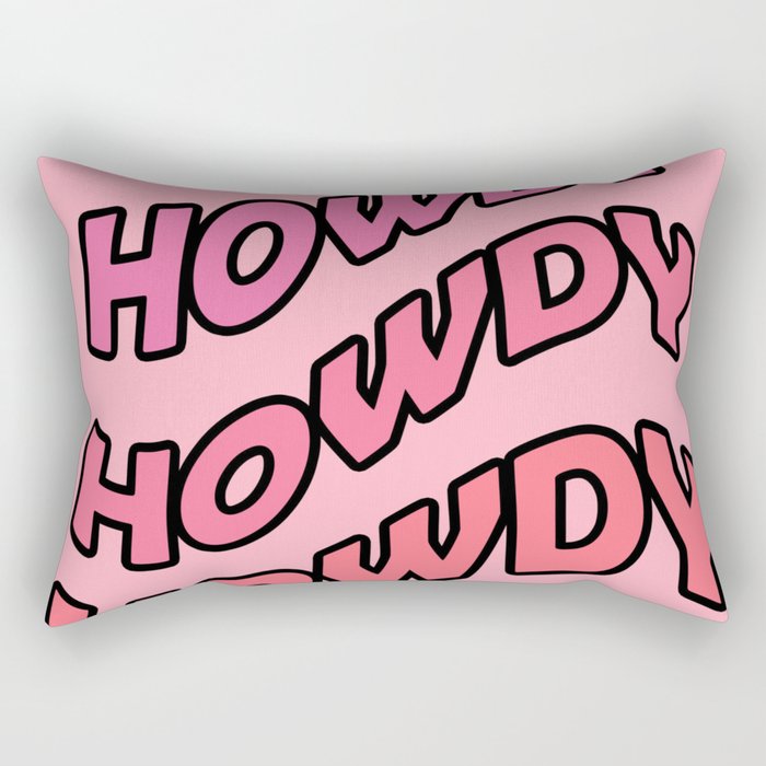 Howdy Pink Rectangular Pillow