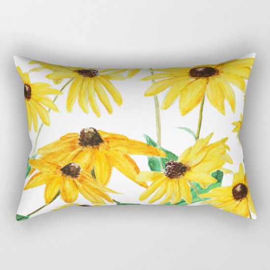 yellow sun choke flower Rectangular Pillow