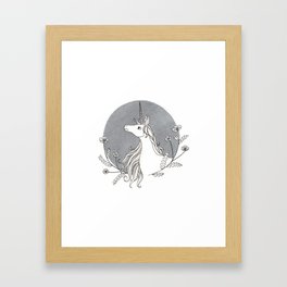 Unicorn & Nemophila Framed Art Print