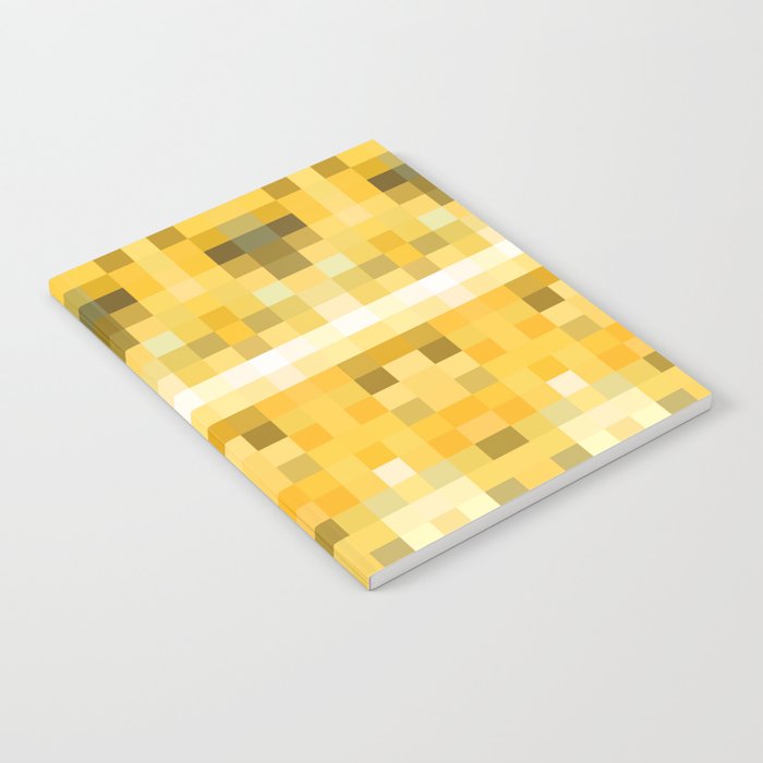 geometric symmetry pixel square pattern abstract background in yellow brown Notebook