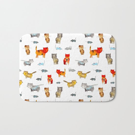 'Cat and mouse' pattern Bath Mat