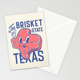 Texas Brisket - The Brisket State | Mid-Century Retro Cartoon Mascot Stationery Card