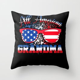 All american grandma US flag 4th of July Throw Pillow