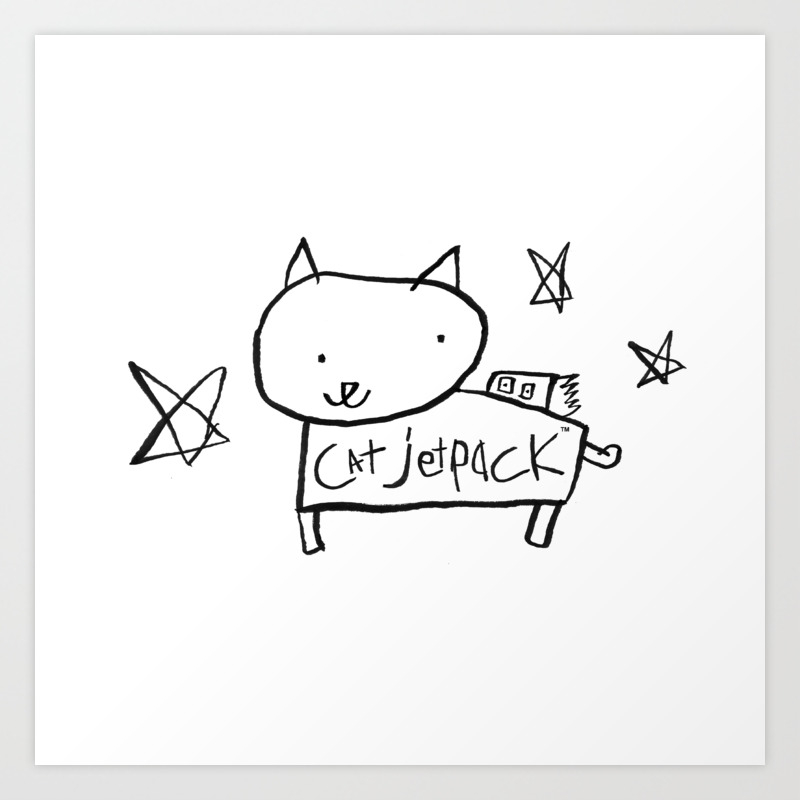 Cat Jetpack Art Print By Catjetpack Society6