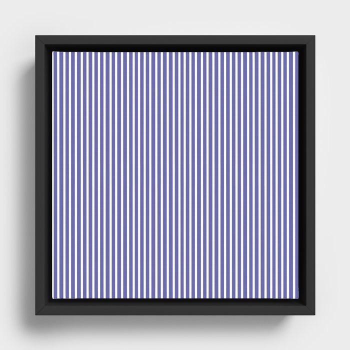 Very Peri Stripes Framed Canvas