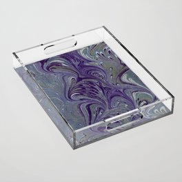 Purple, Blue, & Green Marbled Acrylic Tray