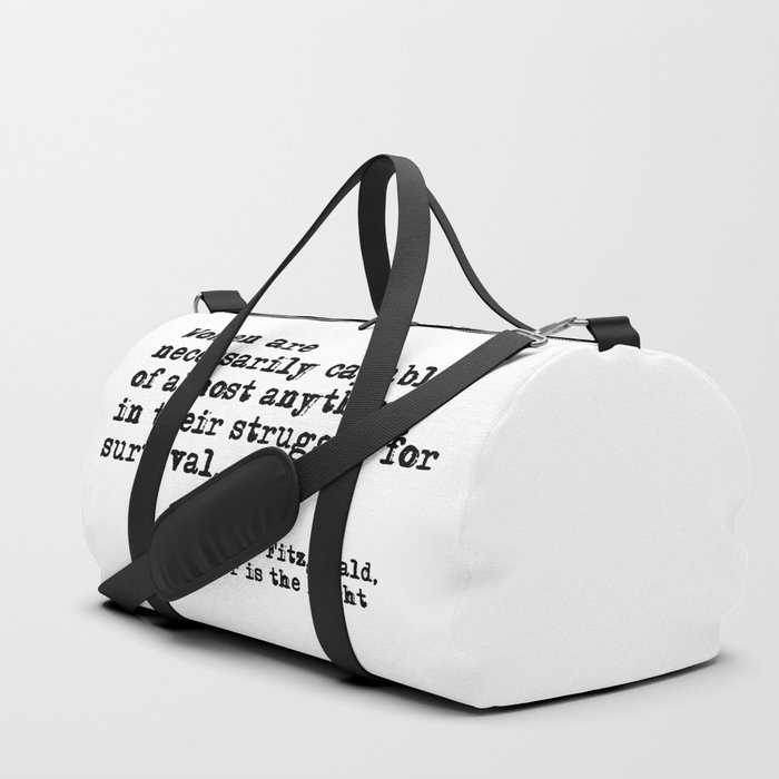 Women are necessarily capable of almost anything ― Fitzgerald quote Duffle Bag