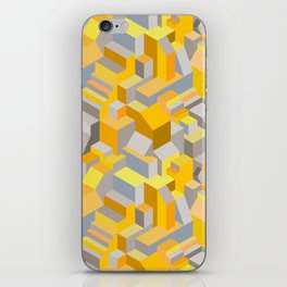 Labyrinth Marigold Yellow Grey iPhone Skin